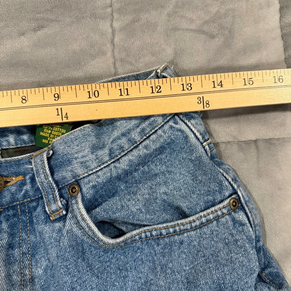 Cabela's Flannel Lined Jeans Women 10 Reg Blue Plaid High Rise Straight Vintage - Picture 3 of 8